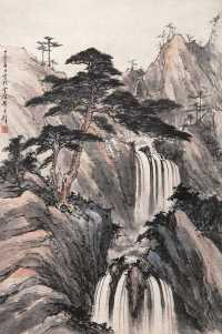 黄君璧 丁亥（1947年）作 山水 立轴